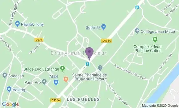 Localisation Crédit Agricole Agence de Bruay sur l