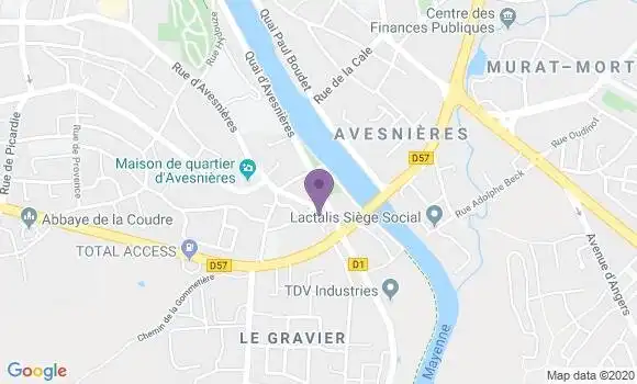 Localisation Crédit Agricole Agence de Laval Avesnières