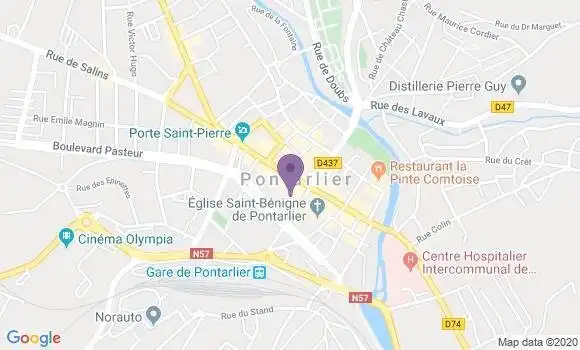 Localisation Crédit Agricole Agence de Pontarlier République
