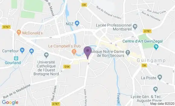 Localisation Crédit Agricole Agence de Guingamp Saint Michel