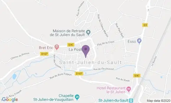 Localisation Crédit Agricole Agence de Saint Julien du Sault