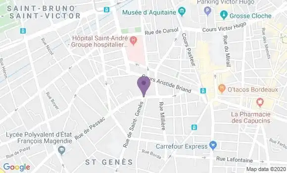 Localisation Crédit Agricole Agence de Bordeaux Saint Genès