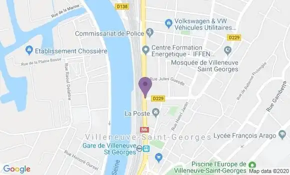 Localisation Crédit Agricole Agence de Villeneuve Saint Georges