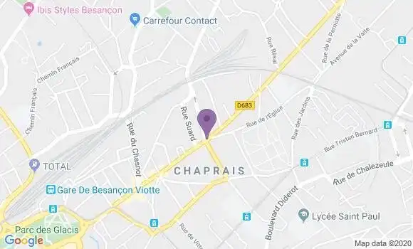 Localisation LCL Agence de Besançon Chaprais