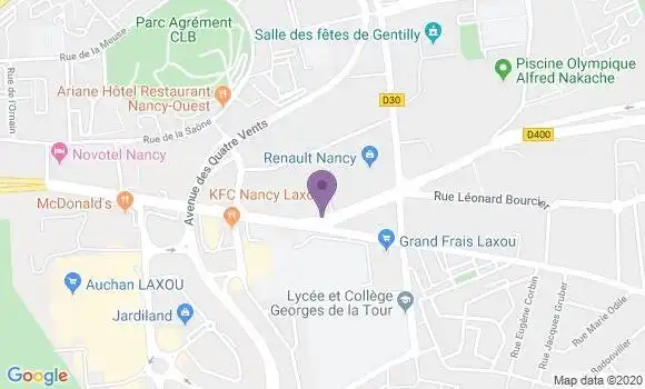 Localisation Crédit Agricole Agence de Laxou Champ le Boeuf