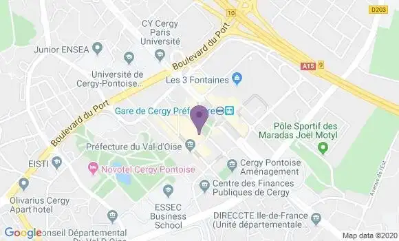 Localisation LCL Agence de Cergy Université