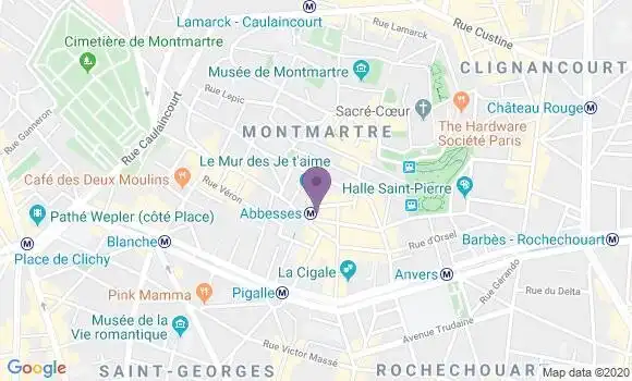 Localisation Crédit Agricole Agence de Paris Abbesses