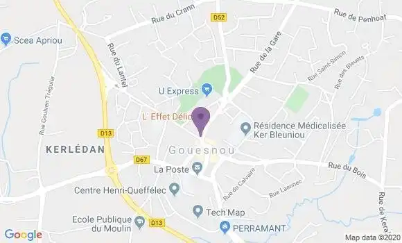 Localisation Crédit Agricole Agence de Gouesnou