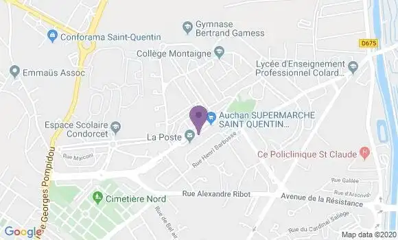 Localisation Crédit Agricole Agence de Saint Quentin Europe