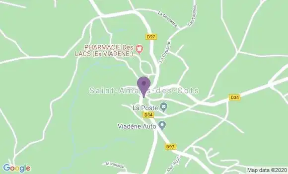 Localisation Crédit Agricole Agence de Saint Amans des Cots