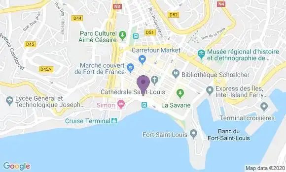 Localisation Crédit Agricole Agence de Fort de France Bord de Mer