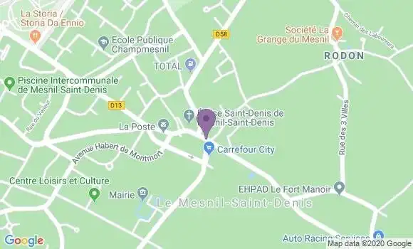 Localisation Crédit Agricole Agence de Le Mesnil Saint Denis