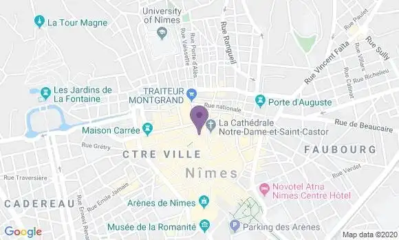 Localisation Crédit Agricole Agence de Nîmes Halles
