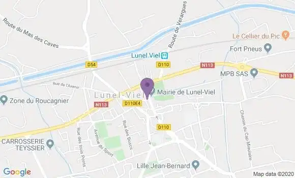 Localisation Crédit Agricole Agence de Lunel Viel