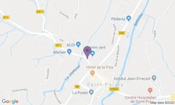 Localisation Crédit Agricole Agence de Saint Palais