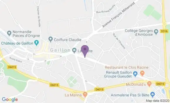 Localisation Crédit Agricole Agence de Gaillon