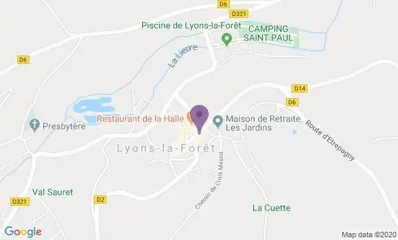 Localisation Crédit Agricole Agence de Lyons la Forêt