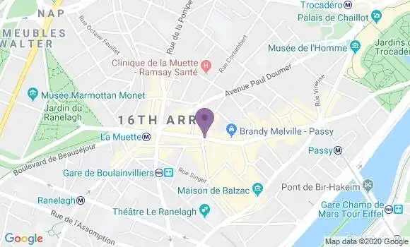 Localisation LCL Agence de Paris Passy