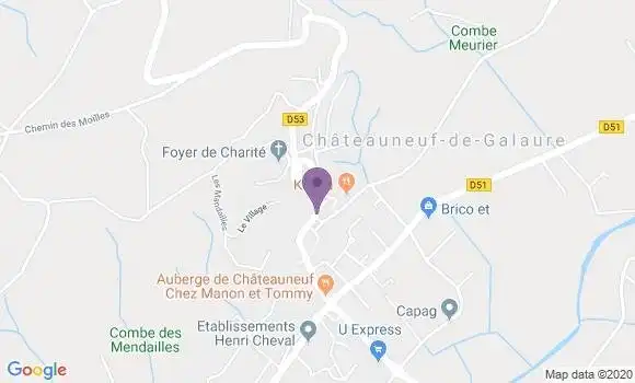 Localisation Crédit Agricole Agence de Châteauneuf de Galaure Moirans