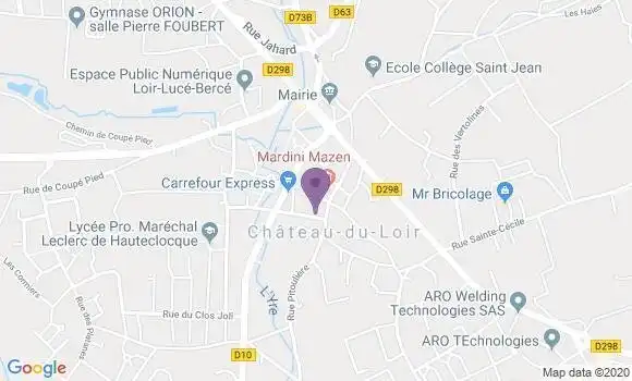 Localisation Crédit Agricole Agence de Château du Loir