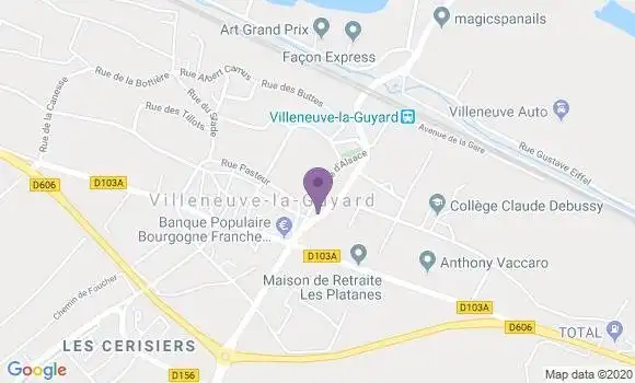 Localisation Crédit Agricole Agence de Villeneuve la Guyard