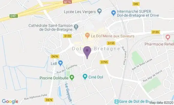 Localisation Crédit Agricole Agence de Dol de Bretagne