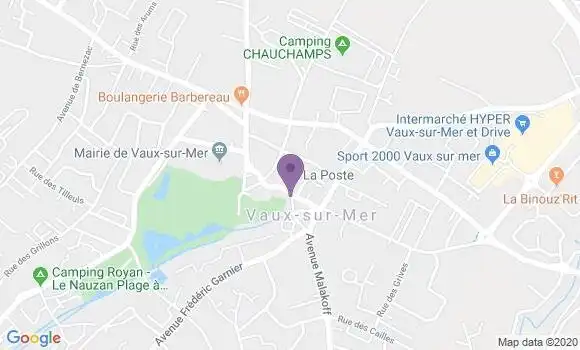 Localisation Crédit Agricole Agence de Vaux sur Mer
