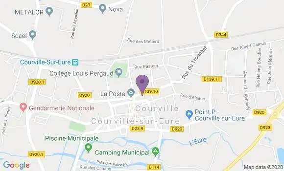 Localisation Crédit Agricole Agence de Courville sur Eure