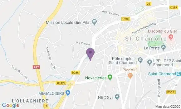 Localisation Crédit Agricole Agence de Saint Etienne Wilson
