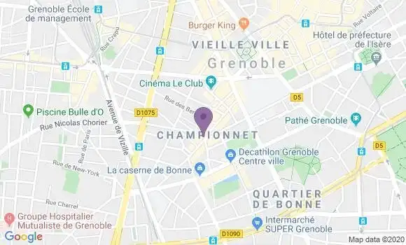 Localisation Crédit Agricole Agence de Grenoble Championnet