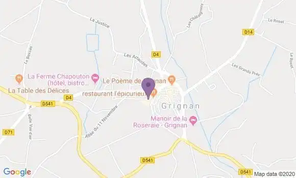 Localisation Crédit Agricole Agence de Grignan
