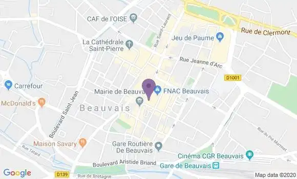 Localisation Crédit Agricole Agence de Beauvais Centre