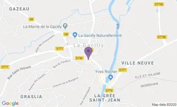 Localisation Crédit Agricole Agence de La Gacilly