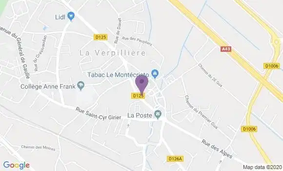 Localisation Crédit Agricole Agence de La Verpillière Lesdiguières