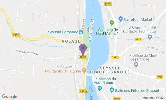 Localisation Crédit Agricole Agence de Seyssel Serrulaz