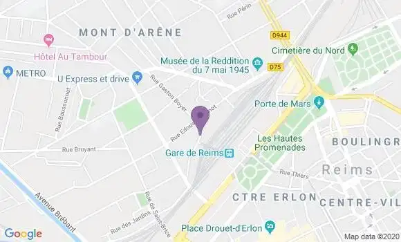Localisation Crédit Agricole Agence de Reims Clairmarais
