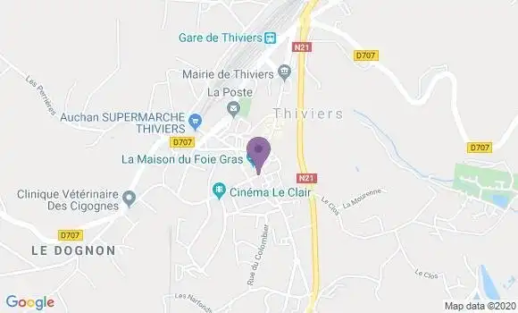 Localisation Crédit Agricole Agence de Thiviers