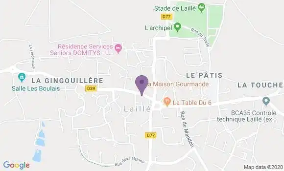 Localisation Crédit Agricole Agence de Laille