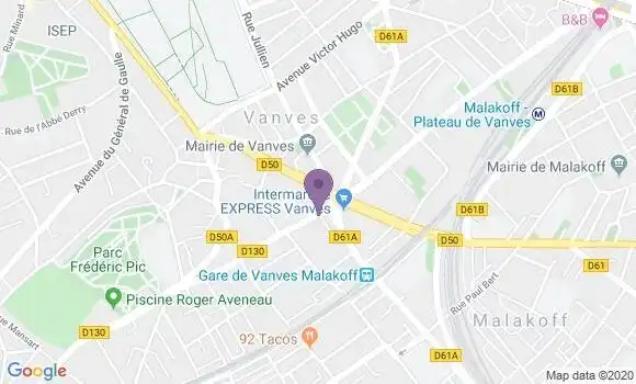 Localisation LCL Agence de Vanves