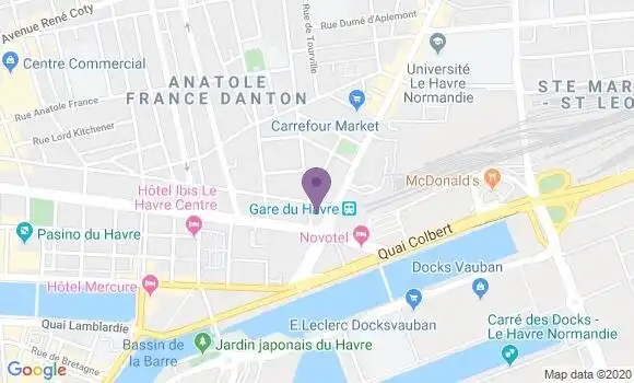 Localisation Crédit Agricole Agence de Le Havre les Gares