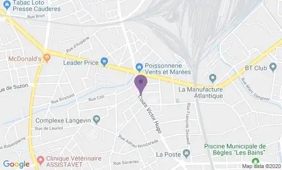 Localisation Crédit Agricole Agence de Bègles