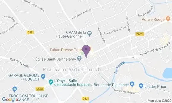Localisation Crédit Agricole Agence de Plaisance du Touch