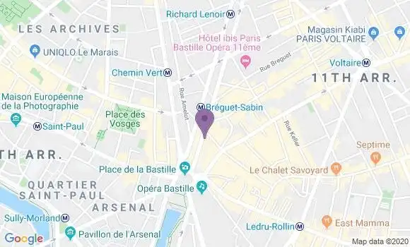 Localisation Crédit Agricole Agence de Paris Richard Lenoir