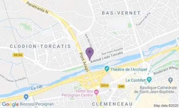 Localisation Crédit Agricole Agence de Perpignan Torcatis