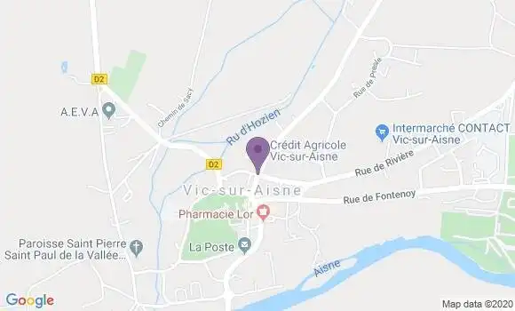 Localisation Crédit Agricole Agence de Vic sur Aisne