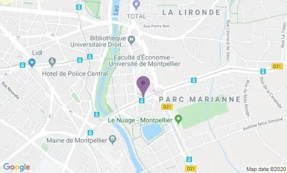 Localisation Crédit Agricole Agence de Montpellier Ernest Granier