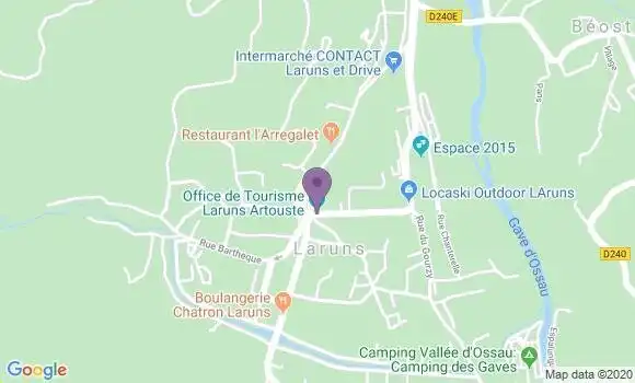 Localisation Crédit Agricole Agence de Laruns