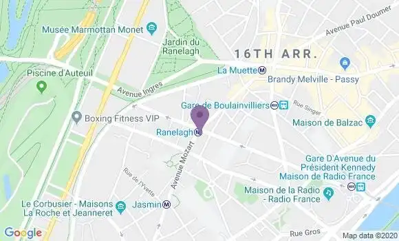Localisation Crédit Agricole Agence de Paris Mozart