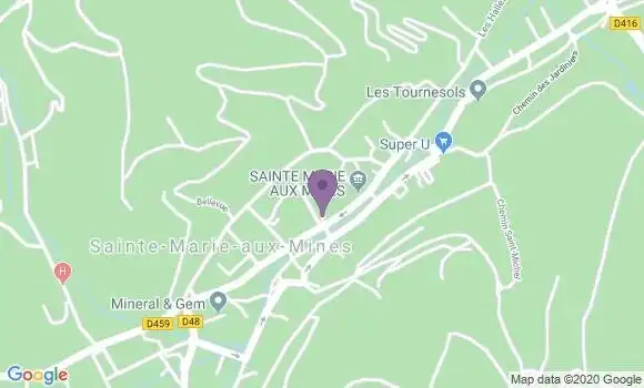 Localisation Crédit Agricole Agence de Sainte Marie aux Mines