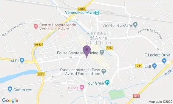 Localisation Crédit Agricole Agence de Verneuil sur Avre
